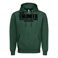 Sports Green i'm an engineering Zipper Hoodie - artisFamous