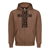 Chestnut John 3:16 Bible Verse Cool Christian Church Shirts Christianity Zipper Hoodie - artisFamous
