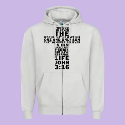 John 3:16 Bible Verse Cool Christian Church Shirts Christianity Zipper Hoodie Designed By Artisfamous