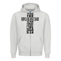 Dove Grey John 3:16 Bible Verse Cool Christian Church Shirts Christianity Zipper Hoodie - artisFamous