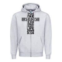 Heather Grey John 3:16 Bible Verse Cool Christian Church Shirts Christianity Zipper Hoodie - artisFamous