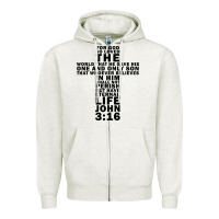 Oatmeal Heather John 3:16 Bible Verse Cool Christian Church Shirts Christianity Zipper Hoodie - artisFamous