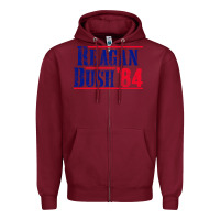 Burgundy reagan bush '84 Zipper Hoodie - artisFamous