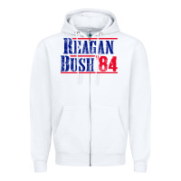 White reagan bush '84 Zipper Hoodie - artisFamous