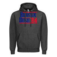 Charcoal Heather reagan bush '84 Zipper Hoodie - artisFamous