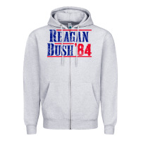Heather Grey reagan bush '84 Zipper Hoodie - artisFamous