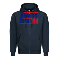 Navy reagan bush '84 Zipper Hoodie - artisFamous