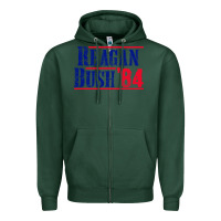 Sports Green reagan bush '84 Zipper Hoodie - artisFamous