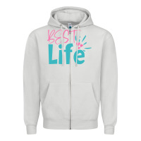 Dove Grey best life Zipper Hoodie - artisFamous