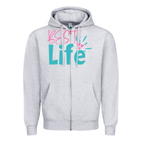 Heather Grey best life Zipper Hoodie - artisFamous