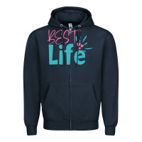 Navy best life Zipper Hoodie - artisFamous