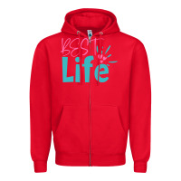 Red best life Zipper Hoodie - artisFamous
