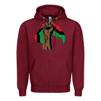Burgundy black power african license Zipper Hoodie - artisFamous
