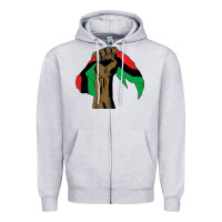 Heather Grey black power african license Zipper Hoodie - artisFamous