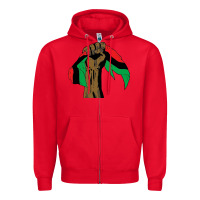 Red black power african license Zipper Hoodie - artisFamous