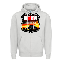 Dove Grey HOT ROD GARAGE CAR Zipper Hoodie - artisFamous