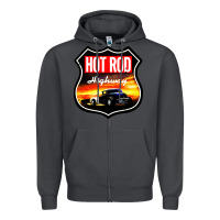 Smoke HOT ROD GARAGE CAR Zipper Hoodie - artisFamous