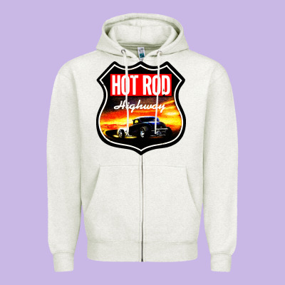 Hot Rod Garage Car Zipper Hoodie Designed By Artisfamous