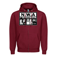 Burgundy N.W.A Californian hip hop group N.W.A Zipper Hoodie - artisFamous