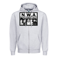 Heather Grey N.W.A Californian hip hop group N.W.A Zipper Hoodie - artisFamous
