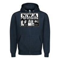 Navy N.W.A Californian hip hop group N.W.A Zipper Hoodie - artisFamous