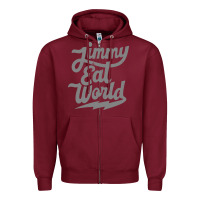 Burgundy JImmy Eat World Zipper Hoodie - artisFamous