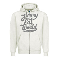Oatmeal Heather JImmy Eat World Zipper Hoodie - artisFamous