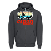 Smoke aspen colorado ski mountain skiing retro vacation Zipper Hoodie - artisFamous