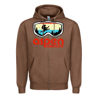 Chestnut aspen colorado ski mountain skiing retro vacation Zipper Hoodie - artisFamous