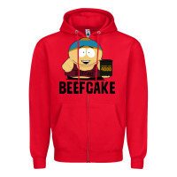 Red beefcake Zipper Hoodie - artisFamous
