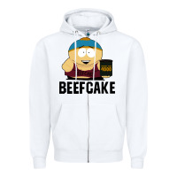 White beefcake Zipper Hoodie - artisFamous