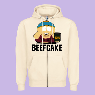Beefcake Zipper Hoodie Designed By Artisfamous