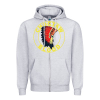Heather Grey choctaw blood Zipper Hoodie - artisFamous