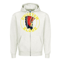 Oatmeal Heather choctaw blood Zipper Hoodie - artisFamous