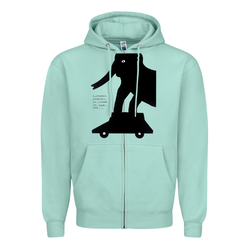 Elephant Black To Stand On Your Car Zipper Hoodie by artisFamous | Teevron