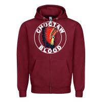 Burgundy choctaw blood Zipper Hoodie - artisFamous