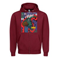 Burgundy Legend Magazine Zipper Hoodie - artisFamous