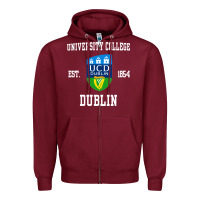 Burgundy university college dublin Zipper Hoodie - artisFamous
