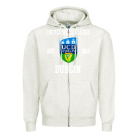 Oatmeal Heather university college dublin Zipper Hoodie - artisFamous