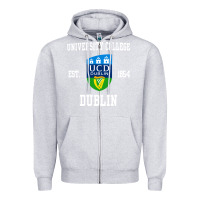 Heather Grey university college dublin Zipper Hoodie - artisFamous