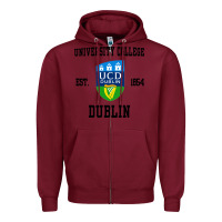 Burgundy university college dublin Zipper Hoodie - artisFamous