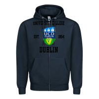 Navy university college dublin Zipper Hoodie - artisFamous