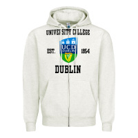 Oatmeal Heather university college dublin Zipper Hoodie - artisFamous