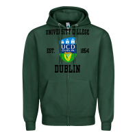 Sports Green university college dublin Zipper Hoodie - artisFamous