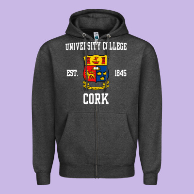 University College Cork Zipper Hoodie Designed By Artisfamous