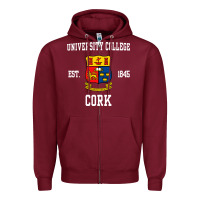Burgundy university college cork Zipper Hoodie - artisFamous