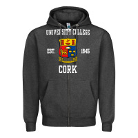 Charcoal Heather university college cork Zipper Hoodie - artisFamous
