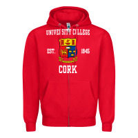 Red university college cork Zipper Hoodie - artisFamous