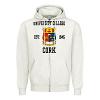 Oatmeal Heather university college cork Zipper Hoodie - artisFamous