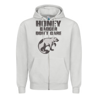 Dove Grey honey badger dont care Zipper Hoodie - artisFamous